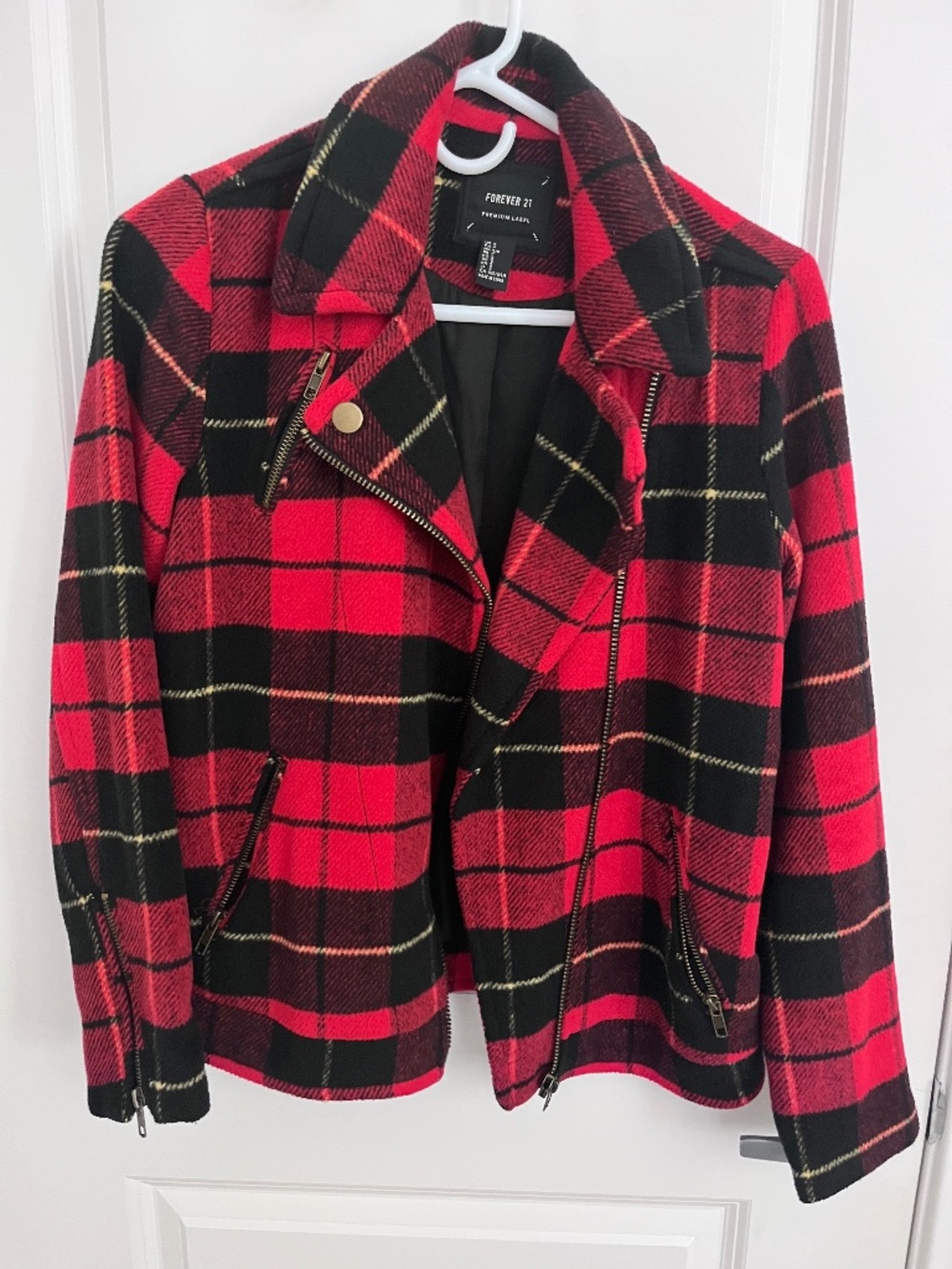 Forever 21 Premium Red Tartan Plaid Jacket